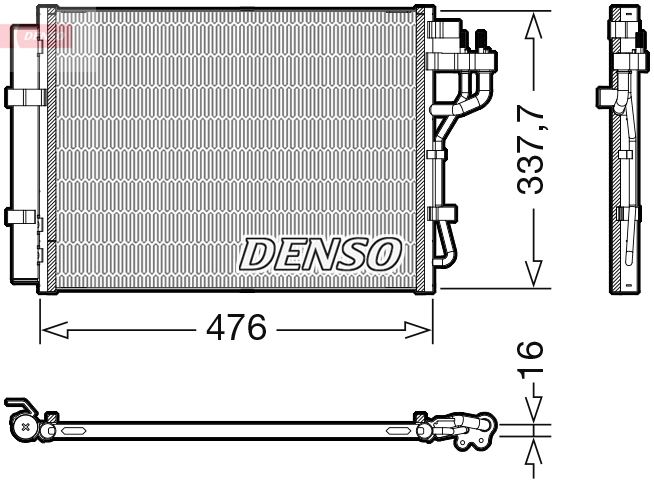 DENSO DCN41023 İklimlendirme Sistemi Klima Radyatörü - HYUNDAI i10 II (BA, IA) uyumlu
