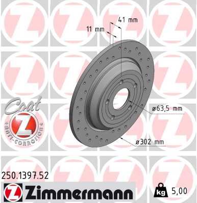 ZIMMERMANN 250.1397.52 Fren Sistemleri Fren Diski - FORD FOCUS III uyumlu