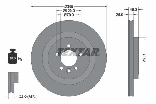 TEXTAR 92293003 Fren Sistemleri Fren Diski - LAND ROVER RANGE ROVER IV (L405) uyumlu