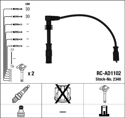 NGK 2348 Ateşleme Sistemi Ateşleme Kablosu - AUDI A4 B5 Avant (8D5) uyumlu