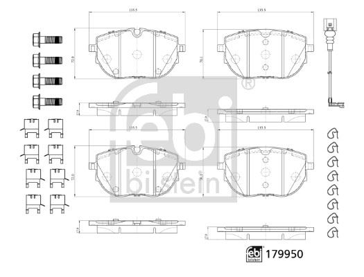 FEBI BILSTEIN 179950 Fren Sistemleri Fren Balatası - VW MULTIVAN T6 (SGF, SGM, SGN, SHM, SHN) uyumlu