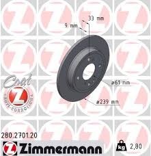 ZIMMERMANN 280.2701.20 Fren Sistemleri Fren Diski - HONDA JAZZ V (GR_, GS_) uyumlu