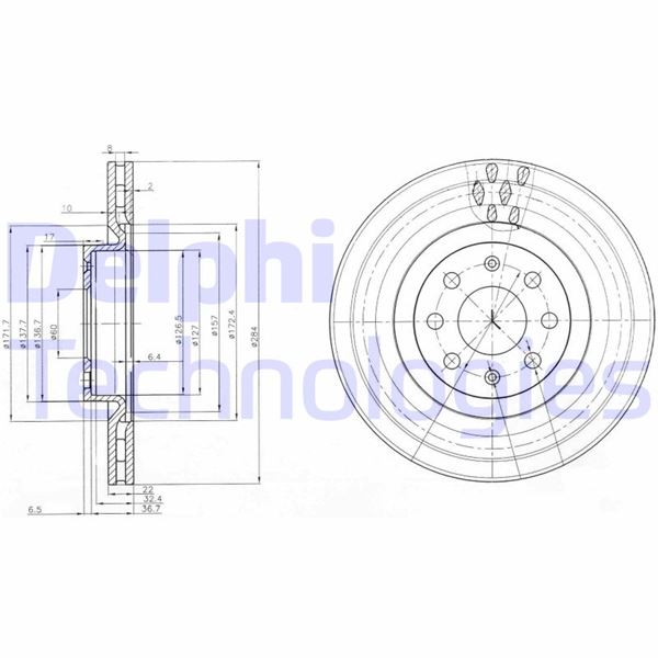 DELPHI BG3944 Fren Sistemleri Fren Diski - FIAT PUNTO EVO (199_) uyumlu