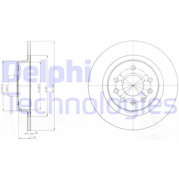 DELPHI BG4300 Fren Sistemleri Fren Diski - OPEL ZAFIRA B Kasa/büyük limuzin (A05) uyumlu