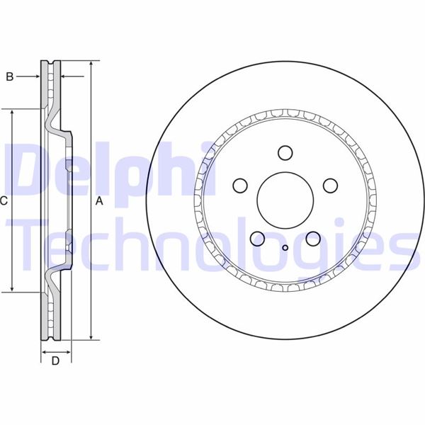 DELPHI BG4643C Fren Sistemleri Fren Diski - AUDI A7 Sportback (4GA, 4GF) uyumlu