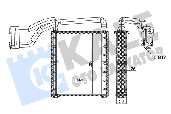 KALE OTO RADYATÖR 353835 İklimlendirme Sistemi İç Mekan Isı Değiştirici - FORD TOURNEO CUSTOM V362 Minibüs/Otobüs (F3) uyumlu