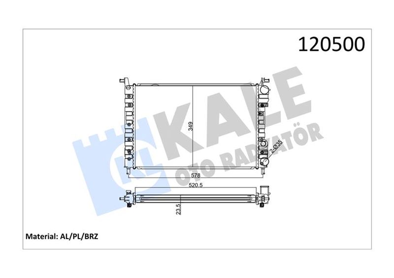 Su Radyatörü - KALE OTO RADYATÖR - 0126271AB Ürün Görseli