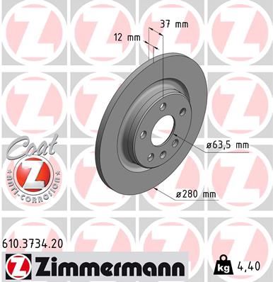 ZIMMERMANN 610.3734.20 Fren Sistemleri Fren Diski - VOLVO XC40 (536) uyumlu