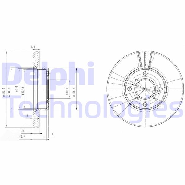 DELPHI BG3341 Fren Sistemleri Fren Diski - SUZUKI BALENO Hatchback (EG) uyumlu