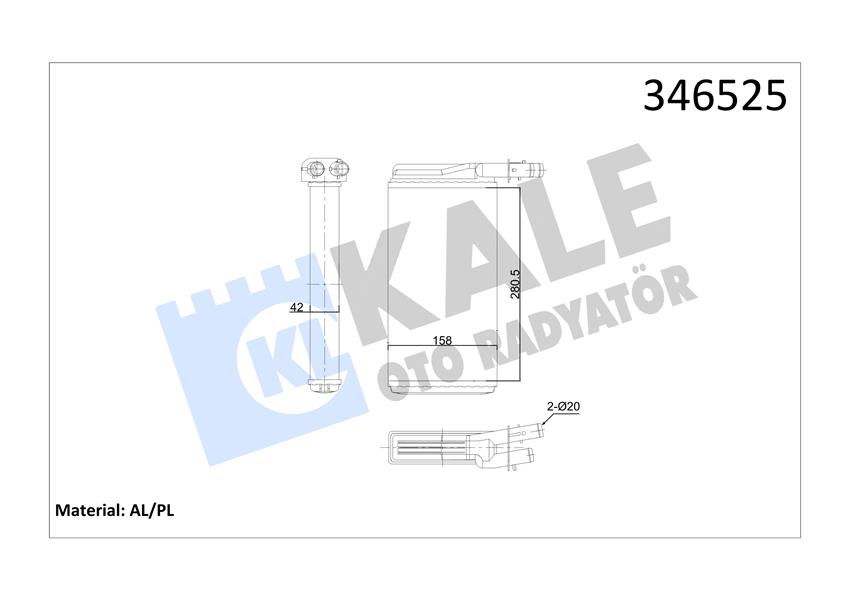 KALE OTO RADYATÖR 346525 İklimlendirme Sistemi İç Mekan Isı Değiştirici - LANCIA KAPPA (838_) uyumlu