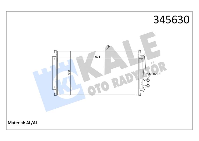 KALE OTO RADYATÖR 345630 İklimlendirme Sistemi Klima Radyatörü - CHEVROLET BLAZER S10 uyumlu