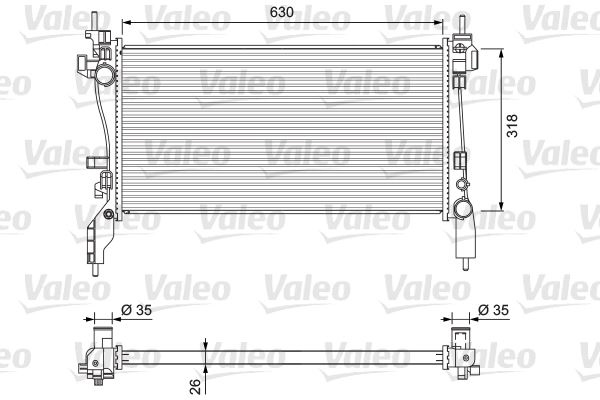 VALEO 701718 Soğutma Sistemi Su Soğutucu & Parçaları - FIAT FIORINO Kasa/büyük limuzin (225_) uyumlu