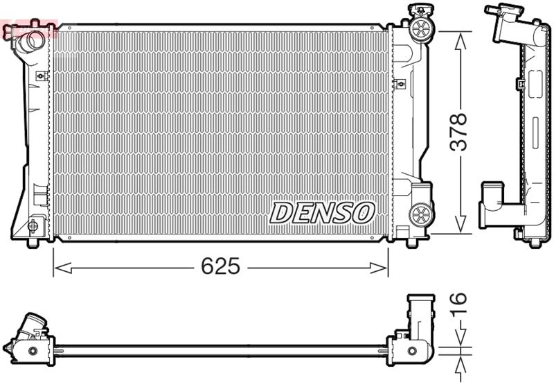 DENSO DRM50118 Soğutma Sistemi Su Soğutucu & Parçaları - TOYOTA AVENSIS Sedan (_T25_) uyumlu