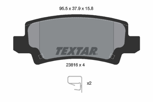 TEXTAR 2381601 Fren Sistemleri Fren Balatası - TOYOTA COROLLA (_E12_) uyumlu
