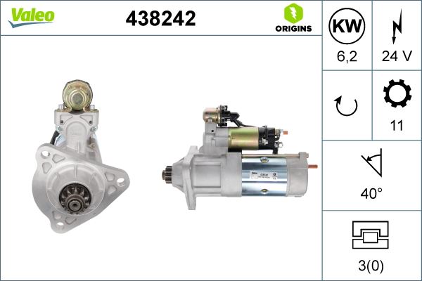 VALEO 438242 Elektrik Sistemi Marş Motoru - MERCEDES-BENZ ACTROS MP2 / MP3 uyumlu