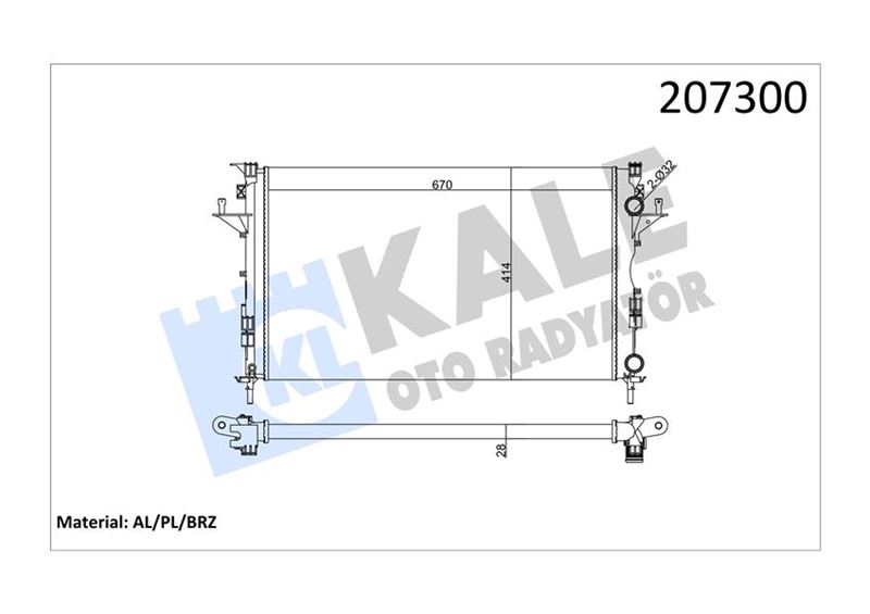Su Radyatörü - KALE OTO RADYATÖR - 0529302AL Ürün Görseli