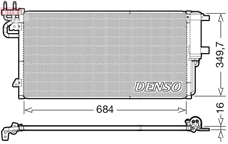 DENSO DCN10045 İklimlendirme Sistemi Klima Radyatörü - FORD KUGA II (DM2) uyumlu
