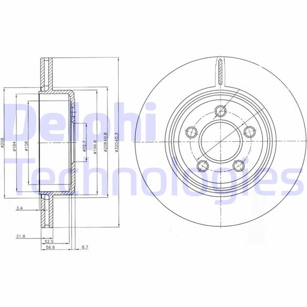 DELPHI BG4073 Fren Sistemleri Fren Diski - CHRYSLER 300C (LX, LE) uyumlu