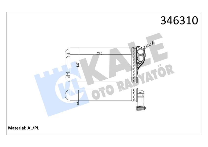 KALE OTO RADYATÖR 346310 İklimlendirme Sistemi İç Mekan Isı Değiştirici - PEUGEOT 307 (3A/C) uyumlu