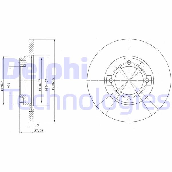DELPHI BG3083 Fren Sistemleri Fren Diski - MAZDA 121 I (DA) uyumlu