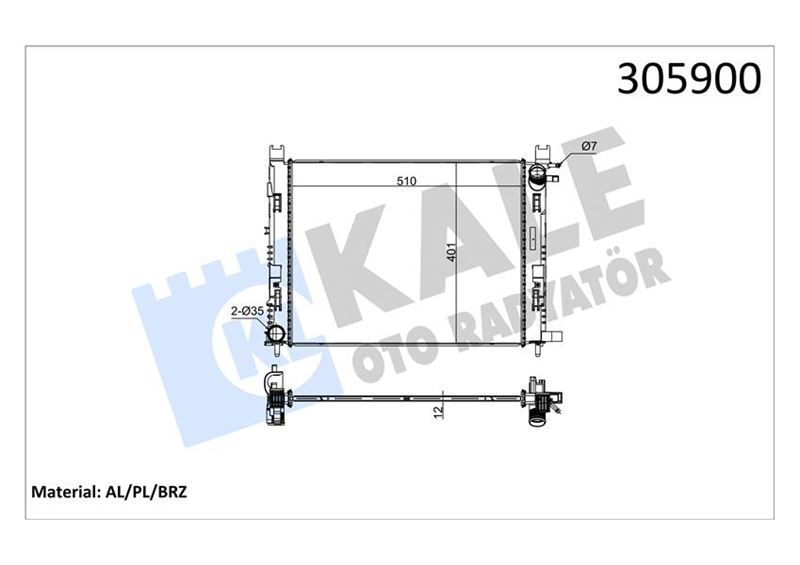 Su Radyatörü - KALE OTO RADYATÖR - 0518591AB