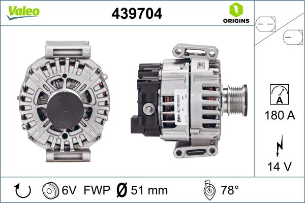 VALEO 439704 Elektrik Sistemi Alternatör - MERCEDES-BENZ E-SERISI (W212) uyumlu