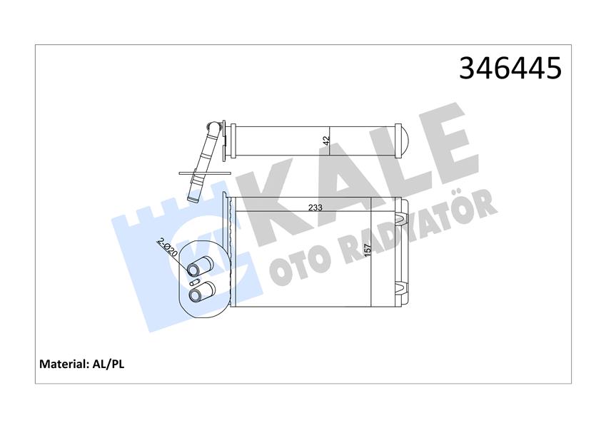 KALE OTO RADYATÖR 346445 İklimlendirme Sistemi İç Mekan Isı Değiştirici - VW TRANSPORTER T4 Minibüs/Otobüs (70B, 70C, 7DB, 7DK, 70J, 70K, uyumlu