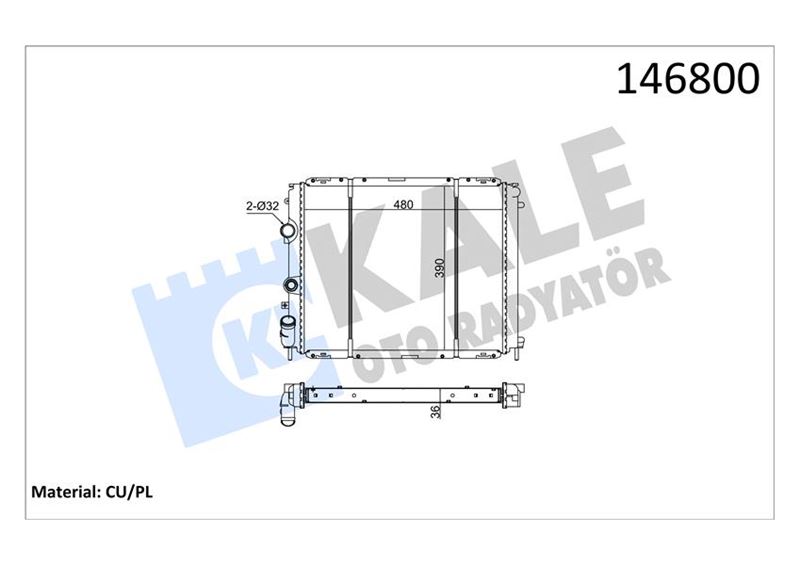 Su Radyatörü - KALE OTO RADYATÖR - 0534342PA Ürün Görseli