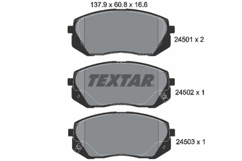 TEXTAR 2450101 Fren Sistemleri Fren Balatası - KIA SPORTAGE II (JE_, KM_) uyumlu