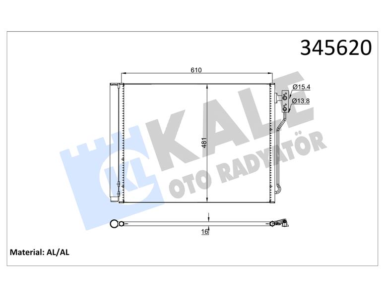 KALE OTO RADYATÖR 345620 İklimlendirme Sistemi Klima Radyatörü - BMW 5 (F10) uyumlu