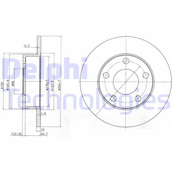 DELPHI BG3381 Fren Sistemleri Fren Diski - AUDI A4 B5 (8D2) uyumlu