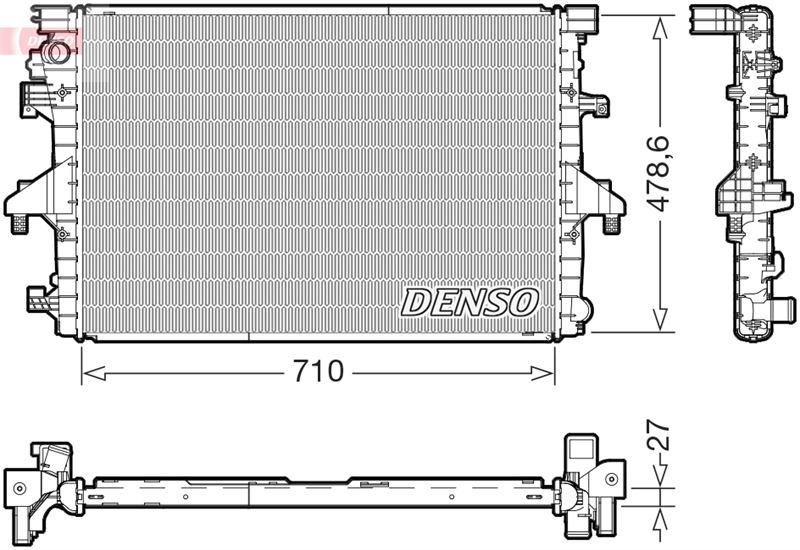 DENSO DRM32055 Soğutma Sistemi Su Soğutucu & Parçaları - VW TRANSPORTER T5 Minibüs/Otobüs (7HB, 7HJ, 7EB, 7EJ) uyumlu