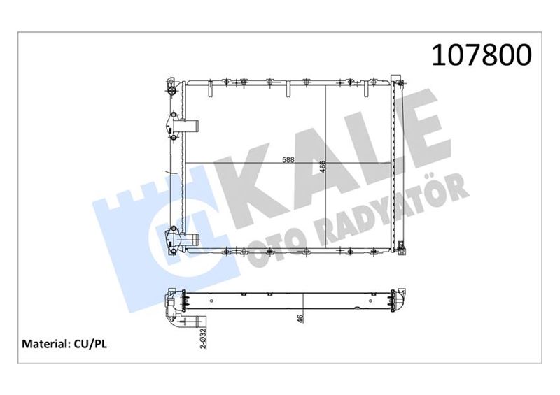 Su Radyatörü - KALE OTO RADYATÖR - 0537372PA Ürün Görseli