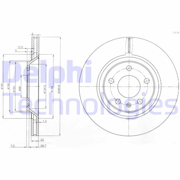 DELPHI BG3997 Fren Sistemleri Fren Diski - AUDI A4 B6 (8E2) uyumlu