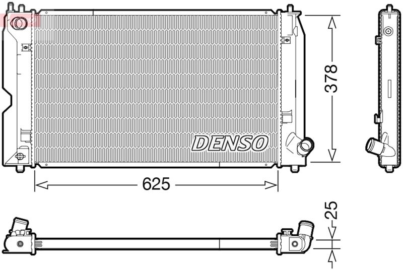 DENSO DRM50119 Soğutma Sistemi Su Soğutucu & Parçaları - TOYOTA COROLLA Station wagon (_E12_) uyumlu