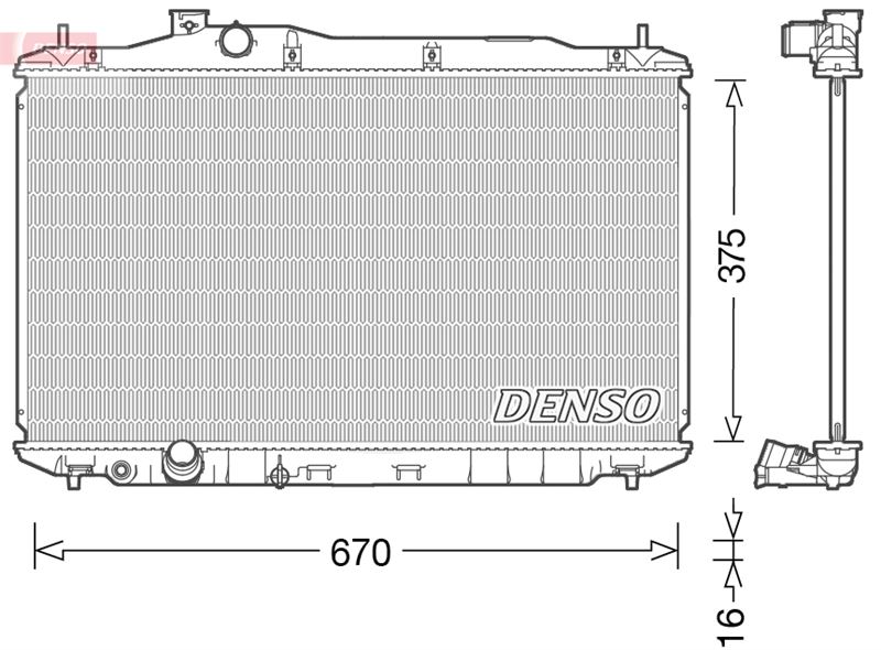 DENSO DRM40040 Soğutma Sistemi Su Soğutucu & Parçaları - HONDA CIVIC VIII Hatchback (FN, FK) uyumlu
