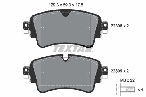 TEXTAR 2230801 Fren Sistemleri Fren Balatası - AUDI Q7 (4MB, 4MG, 4MQ) uyumlu