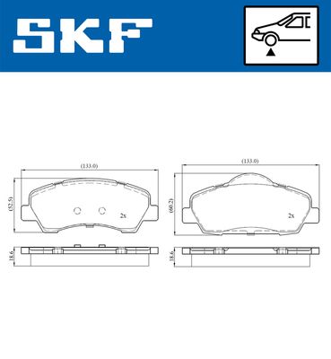 SKF VKBP 80154 Fren Sistemleri Fren Balatası - CITROËN C-ELYSEE (DD_) uyumlu