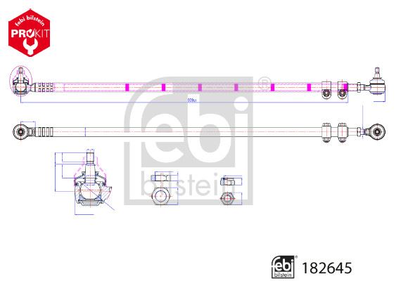 FEBI BILSTEIN 182645 Direksiyon Sistemi Kısa Rot & İtici Çubuk