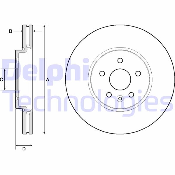 DELPHI BG4710C Fren Sistemleri Fren Diski - OPEL MOKKA / MOKKA X (J13) uyumlu