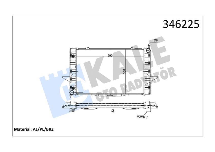 KALE OTO RADYATÖR 346225 Soğutma Sistemi Su Soğutucu & Parçaları - VOLVO S70 (874) uyumlu