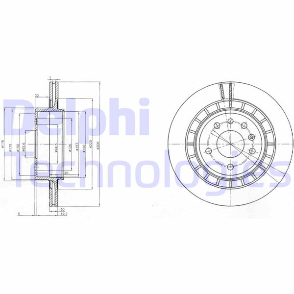 DELPHI BG4046 Fren Sistemleri Fren Diski - SAAB 9-5 (YS3E) uyumlu