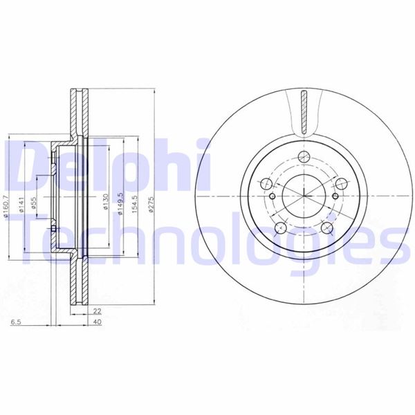 DELPHI BG4277 Fren Sistemleri Fren Diski - TOYOTA URBAN CRUISER (_P1_) uyumlu