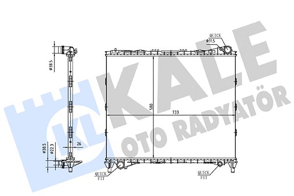 KALE OTO RADYATÖR 362210 Soğutma Sistemi Su Soğutucu & Parçaları - LAND ROVER RANGE ROVER IV (L405) uyumlu