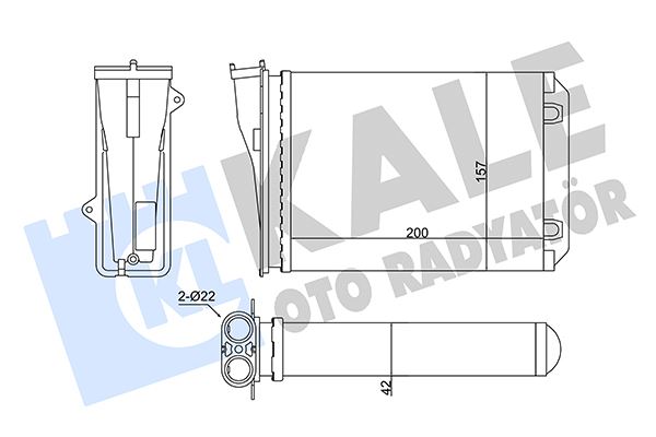 KALE OTO RADYATÖR 356125 İklimlendirme Sistemi İç Mekan Isı Değiştirici - PEUGEOT 208 I (CA_, CC_) uyumlu