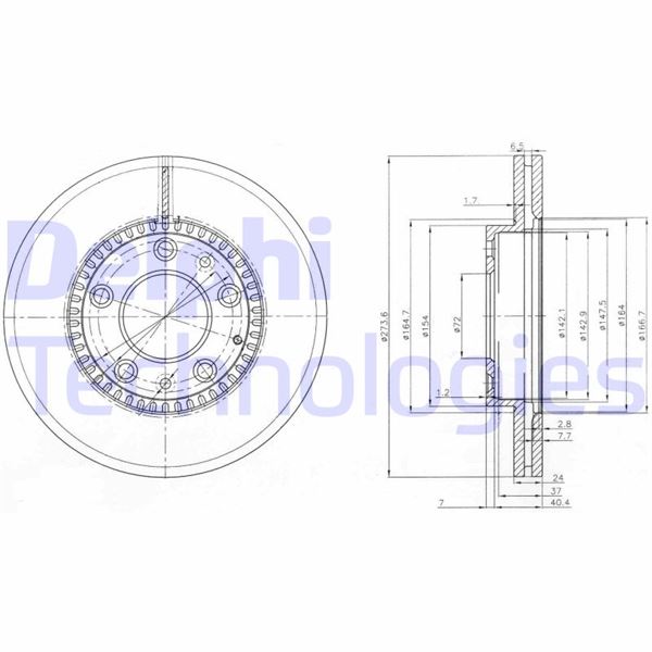 DELPHI BG3724 Fren Sistemleri Fren Diski - MAZDA 626 V Station Wagon (GW) uyumlu