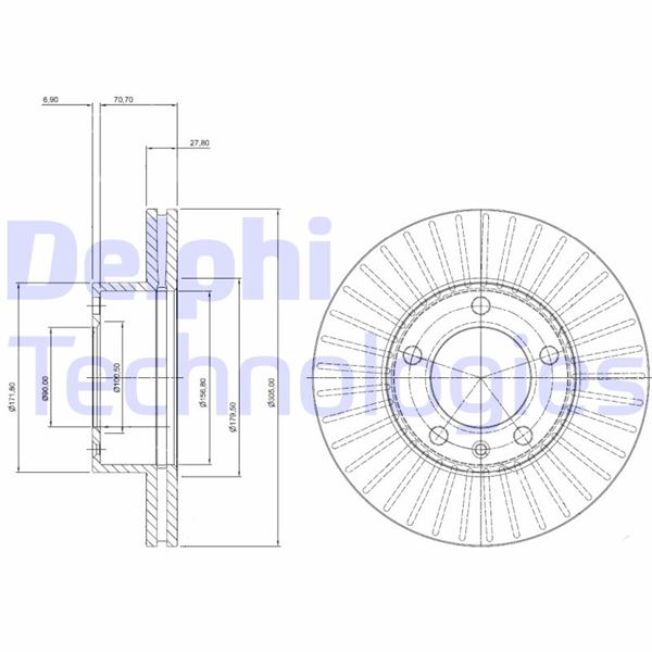 DELPHI BG9692 Fren Sistemleri Fren Diski - RENAULT MASTER II Panelvan/Van (FD) uyumlu