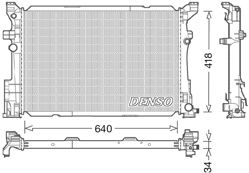 DENSO DRM17054 Soğutma Sistemi Su Soğutucu & Parçaları - MERCEDES-BENZ B-SERISI Sports Tourer (W246, W242) uyumlu