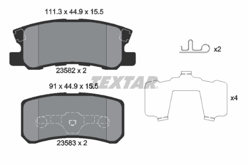 TEXTAR 2358202 Fren Sistemleri Fren Balatası - MITSUBISHI ASX (GA_W_) uyumlu
