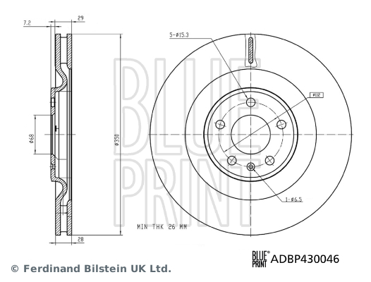 BLUE PRINT ADBP430046 Fren Sistemleri Fren Diski - AUDI Q7 (4MB, 4MG, 4MQ) uyumlu